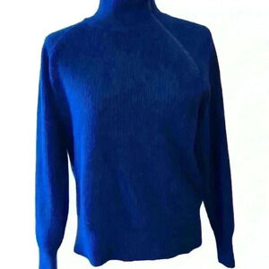 LOFT Lou & Grey Royal Blue Side Zip Turtleneck Sweater Size XS​